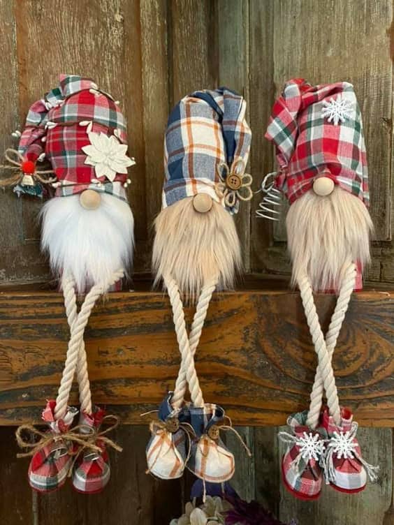 Cozy Plaid Gnome Trio