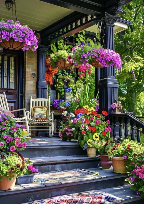 Vibrant Floral Porch Haven