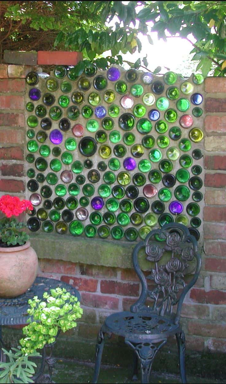 Colorful Glass Bottle Mosaic Wall