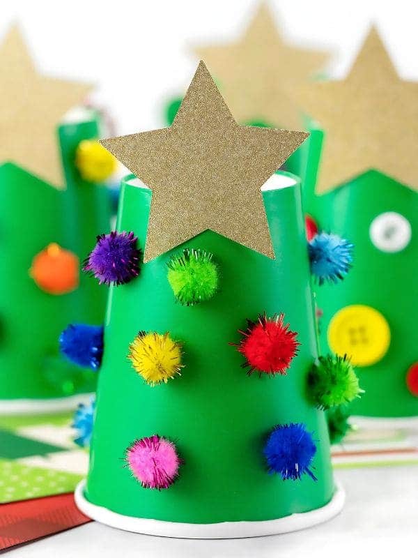 Festive Pom-Pom Christmas Tree Cups