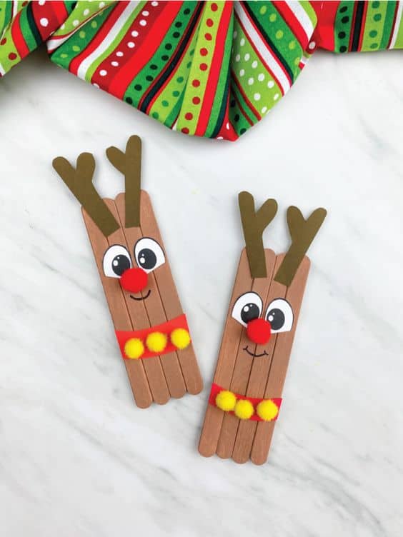 Playful Reindeer Popsicle Stick Craft