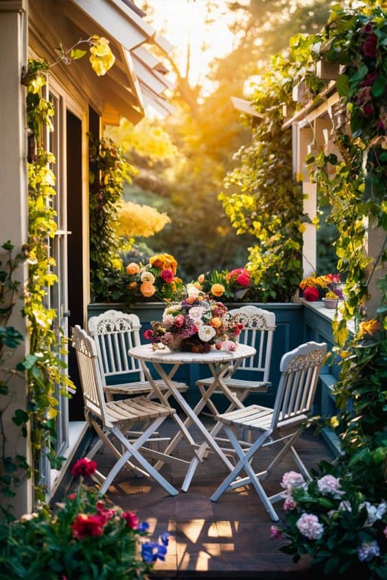 Golden Hour Floral Paradise Patio