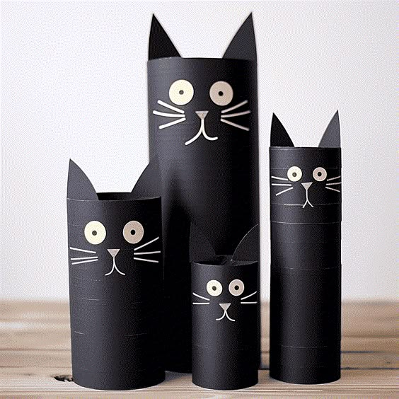 Adorable Black Cat Family Craft