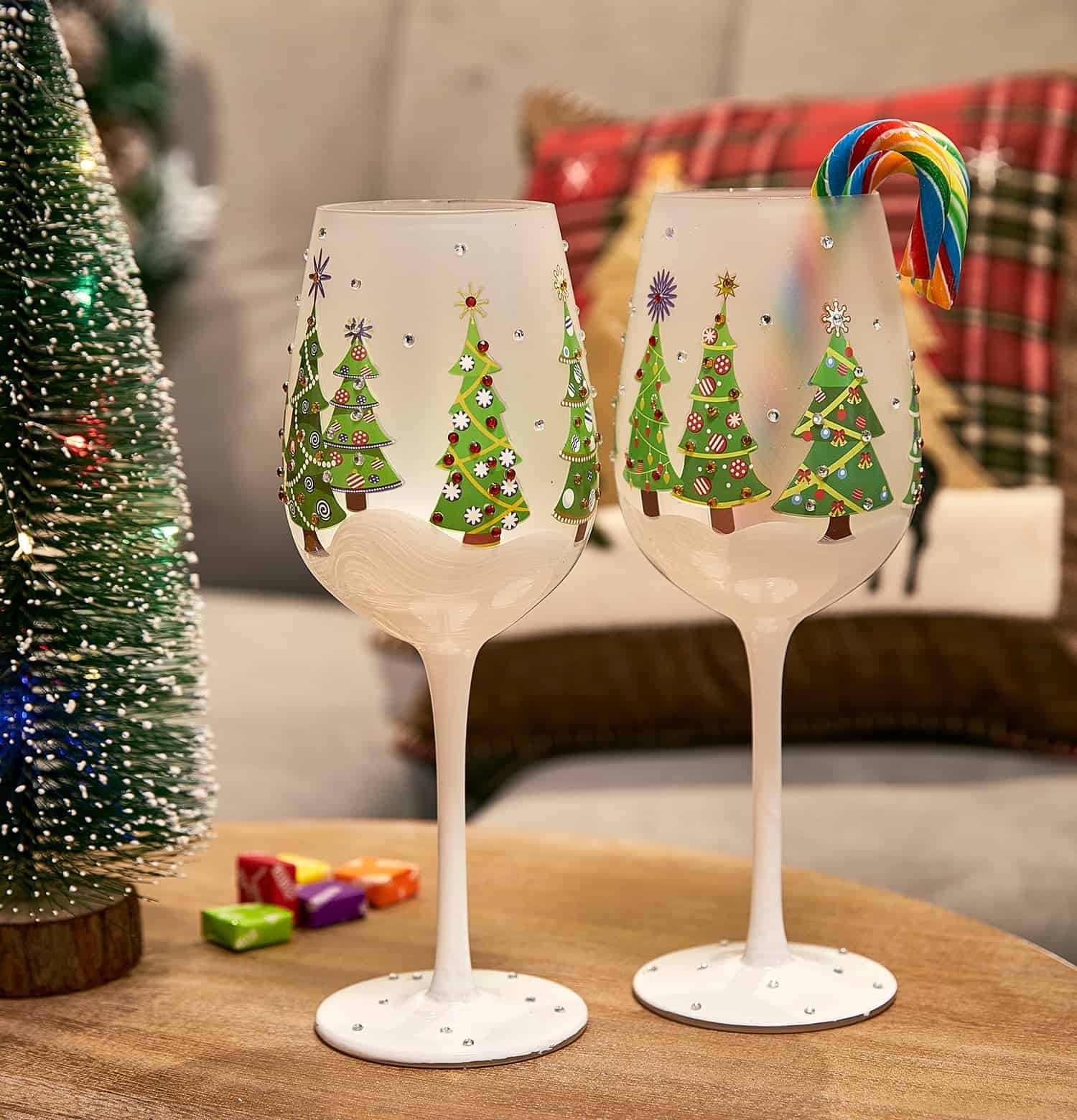 Festive Tree Wine Glasses