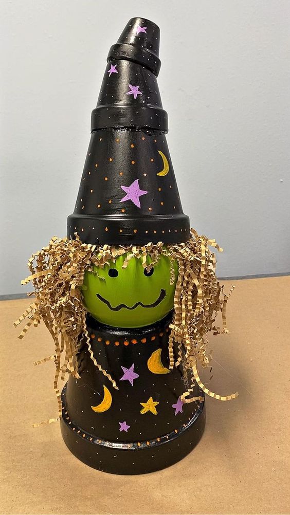 Whimsical Witch Pot Planter