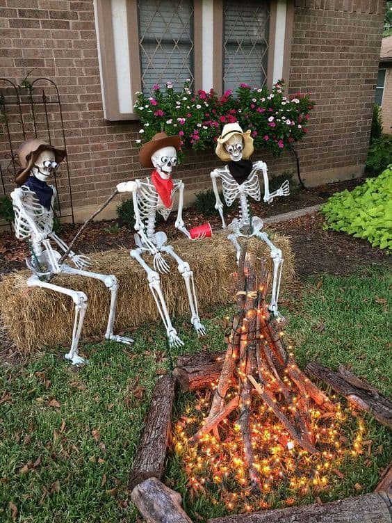 Skeleton Cowboy Campfire