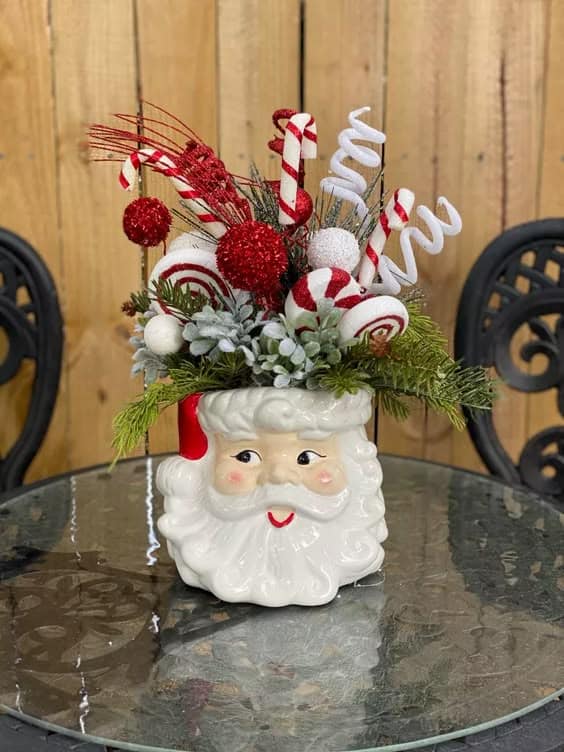 Santa Candy Cane Arrangement