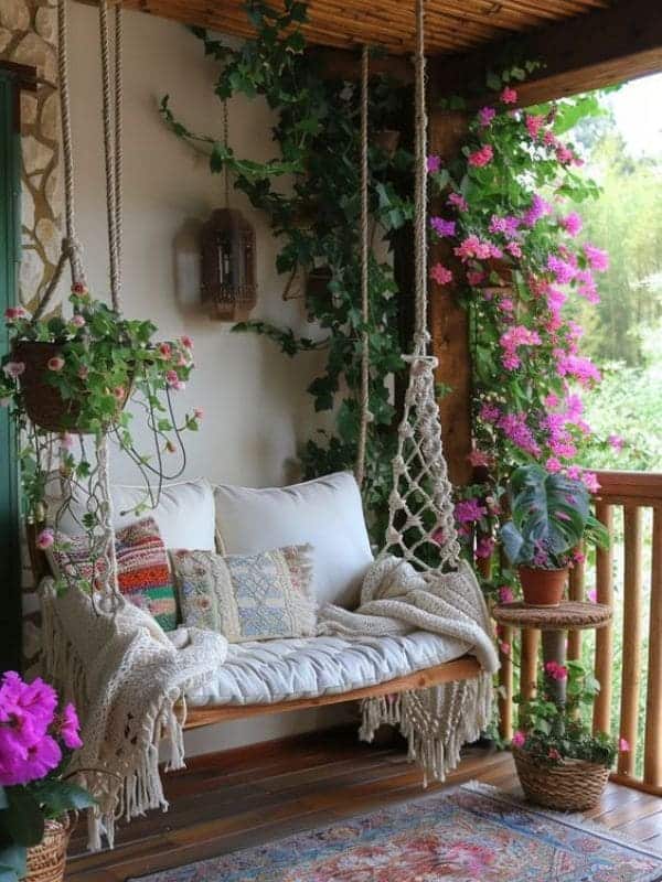 Bohemian Floral Swing Patio