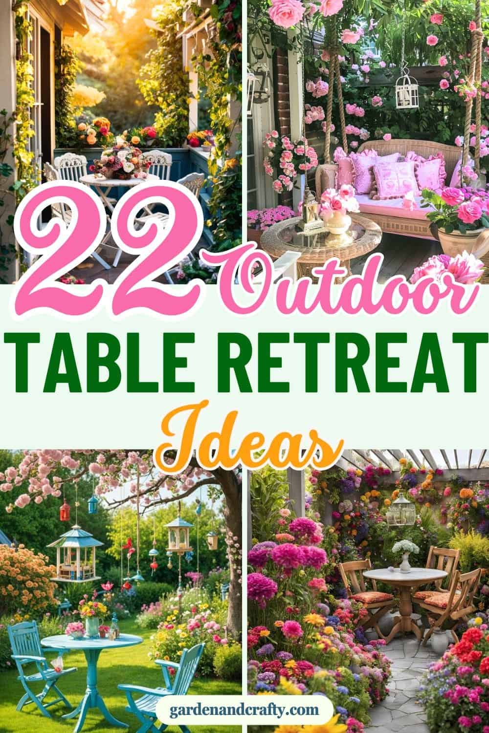 22 Inspiring Outdoor Table Retreat Ideas for a Cozy Garden Escape