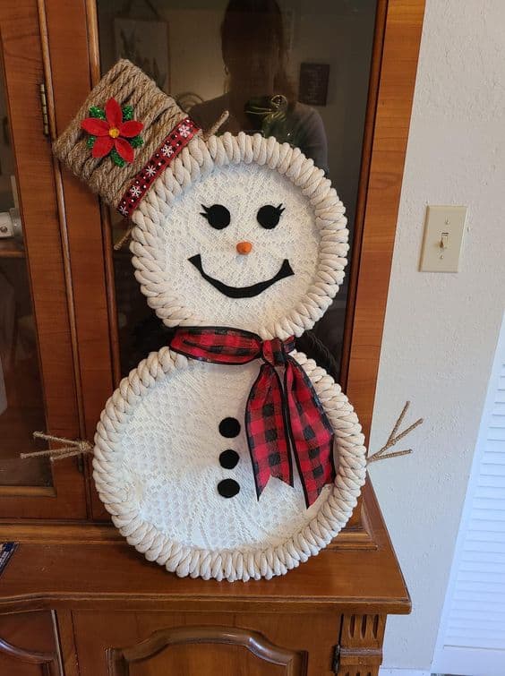 Rustic Rope Snowman Wreath