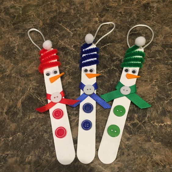 Frosty Button Snowmen Trio Craft