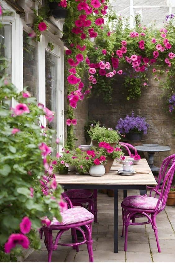 Vibrant Floral Patio Retreat