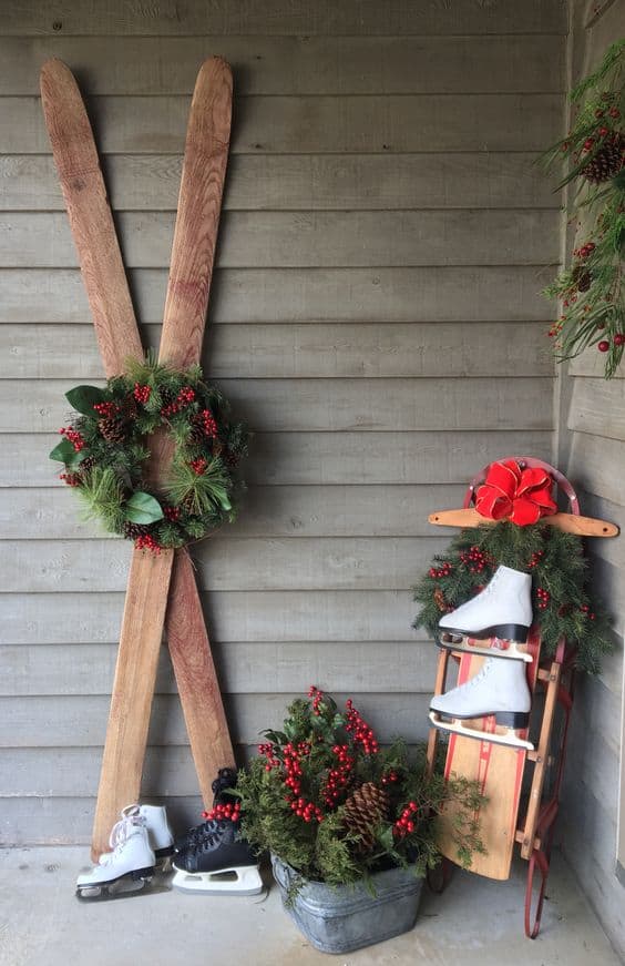 Rustic Ski Lodge Christmas Display