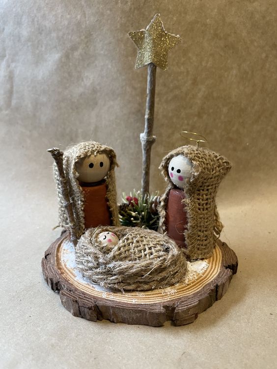 Rustic Burlap Nativity Scene