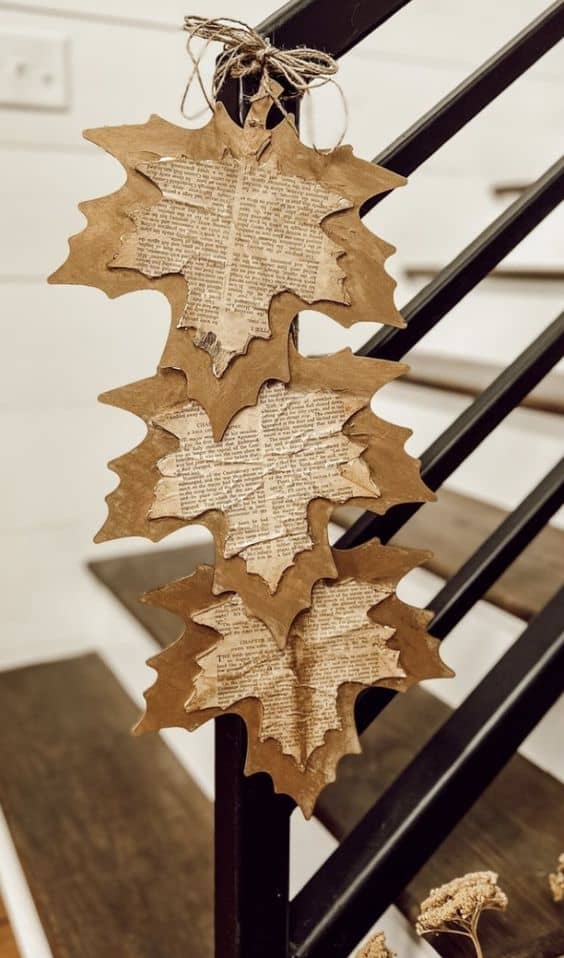 Vintage Paper Leaf Garland