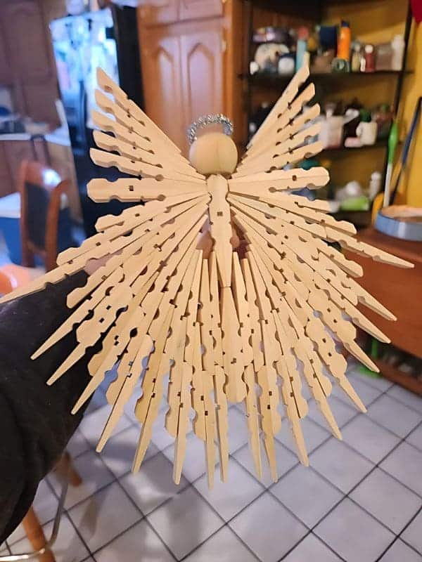 Elegant Clothespin Angel Tree Topper