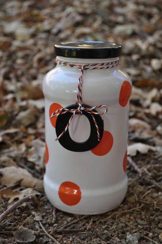 Playful Polka Dot Halloween Jar