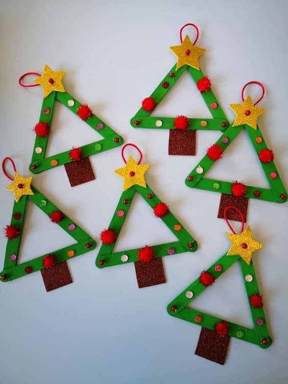 Popsicle Stick Christmas Trees