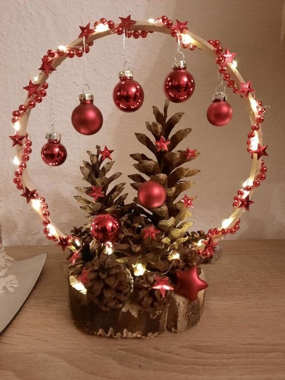 Enchanting Bauble Pinecone Centerpiece