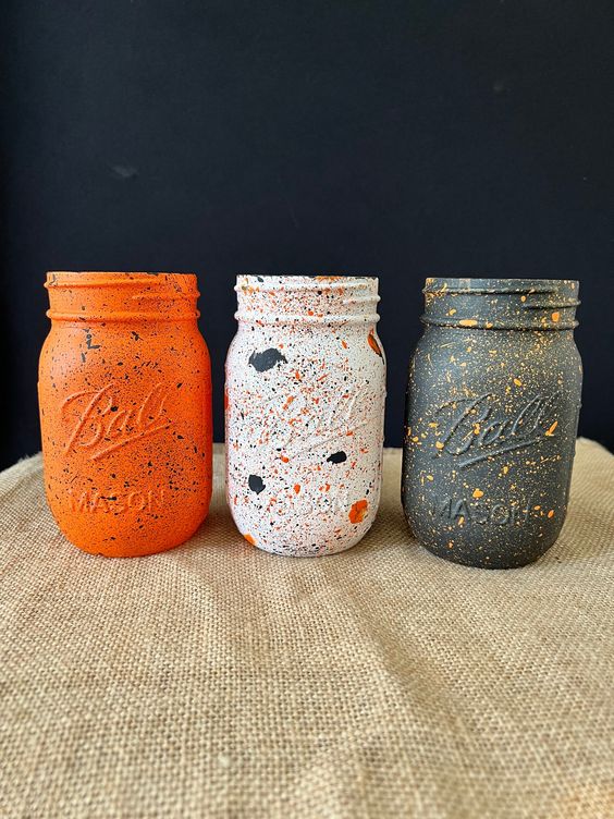 Spooky Splatter Mason Jars