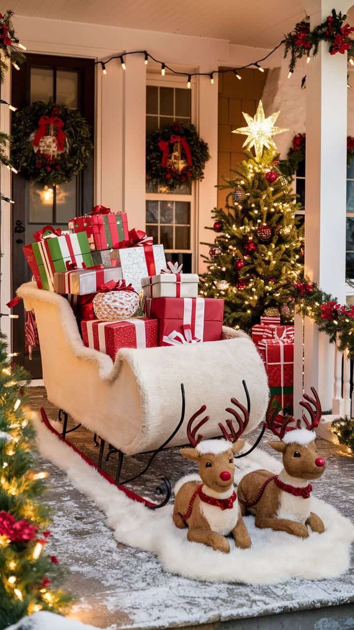 Festive Sleigh Wonderland Porch