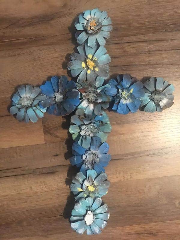 Blooming Pinecone Cross Art