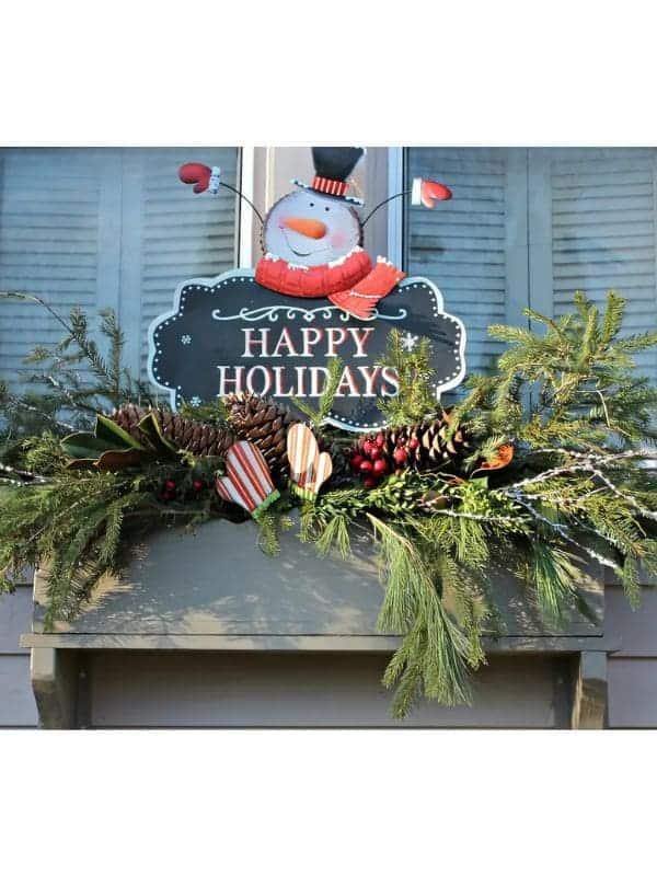 Cheerful Snowman Holiday Window Box