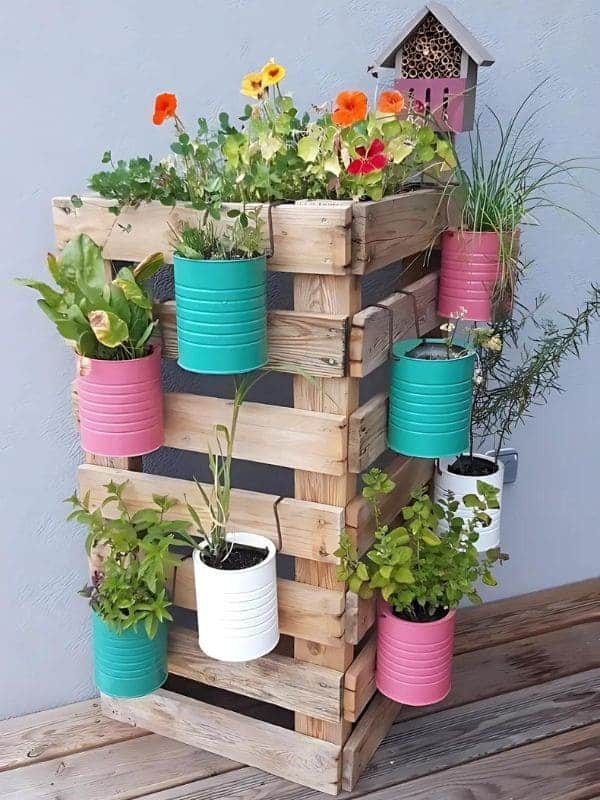 Colorful Pallet Herb Tower