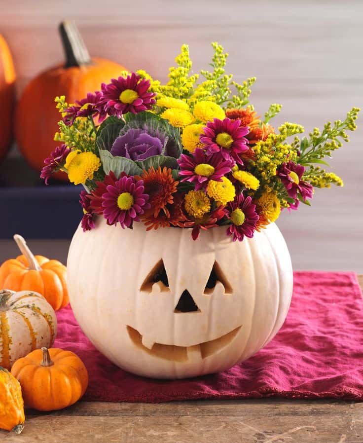 Cheerful Jack-O'-Lantern Flower Pot