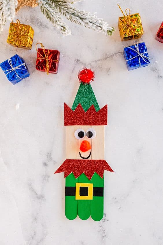 Adorable Elf Popsicle Craft Creation