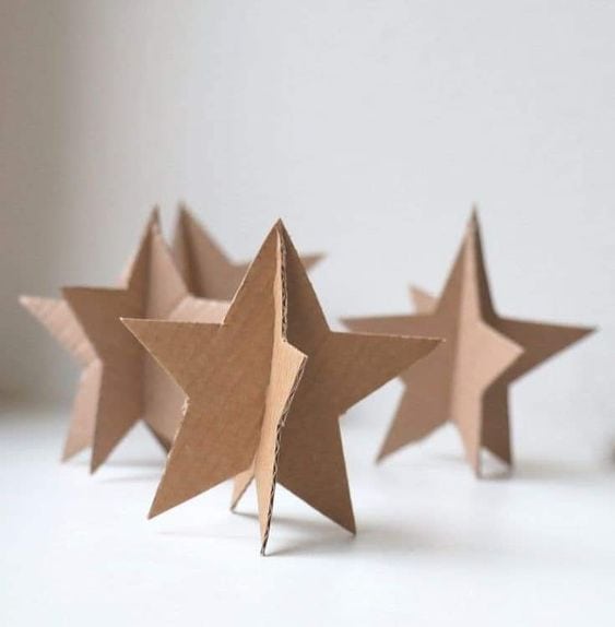 Rustic Cardboard Christmas Stars