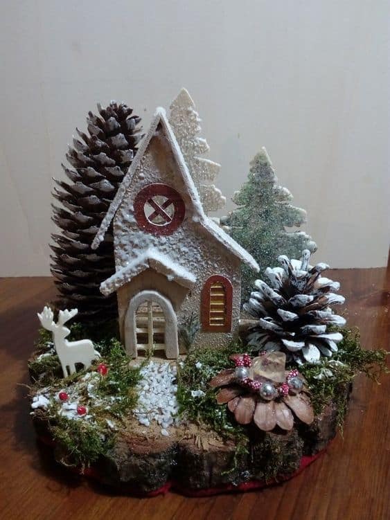 Cozy Pinecone Winter Village