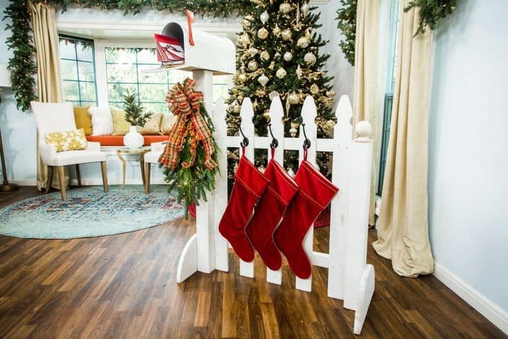 Festive Fence Stocking Display