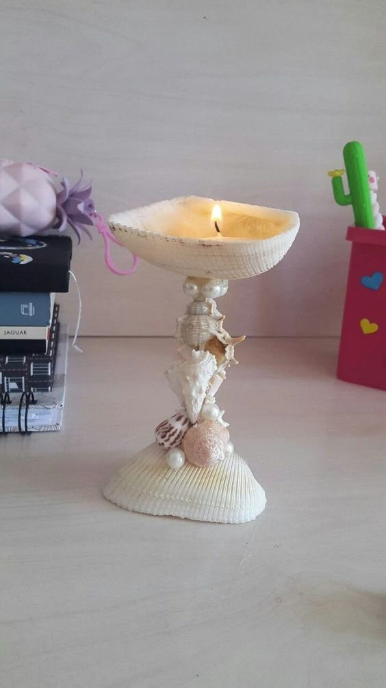 Seashell Candle Holder Delight