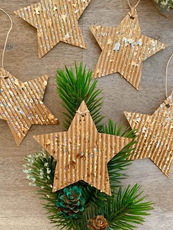 Glistening Cardboard Star Ornaments