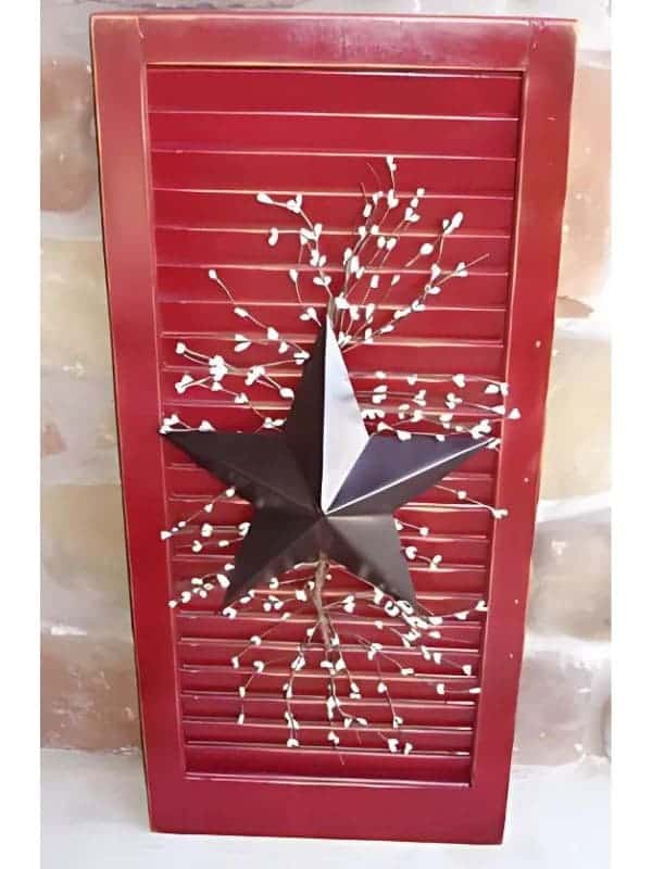 Rustic Shutter Star with Cotton Stems