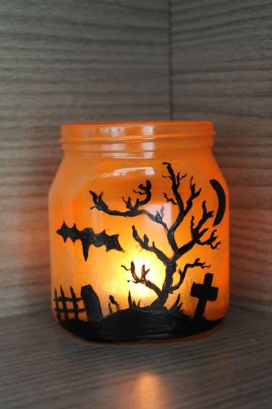 Spooky Night Graveyard Lantern