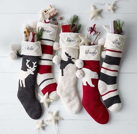 Playful Knit Christmas Stockings