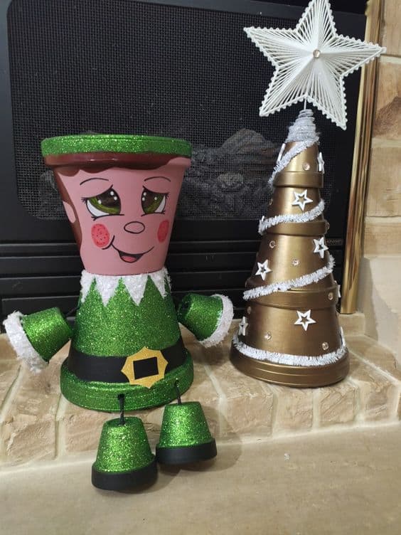 Glittery Elf Pot Craft