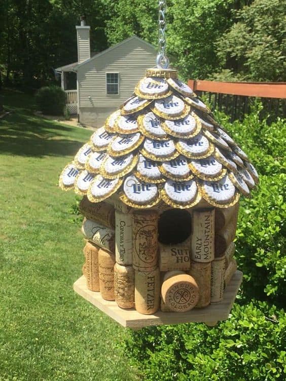 Charming Bottle Cap Birdhouse