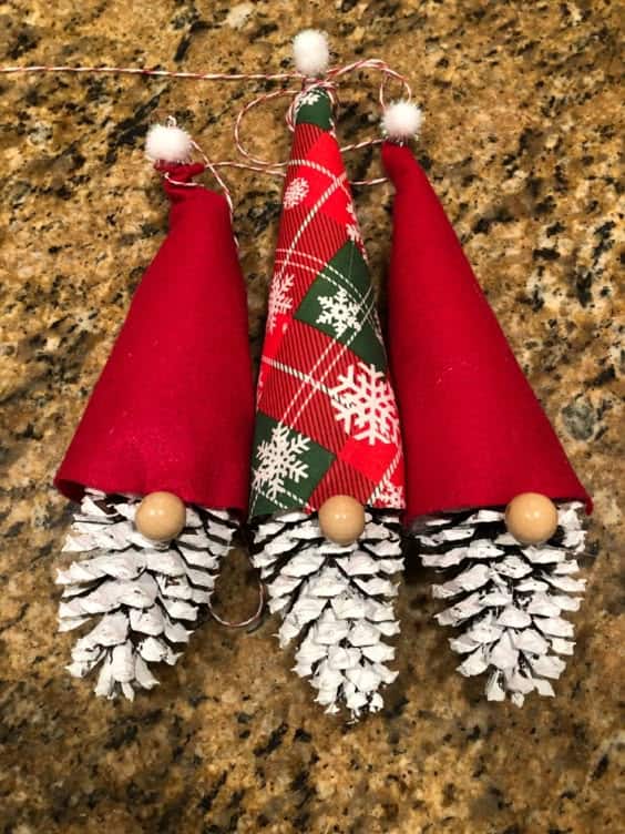 Charming Pinecone Gnome Ornaments