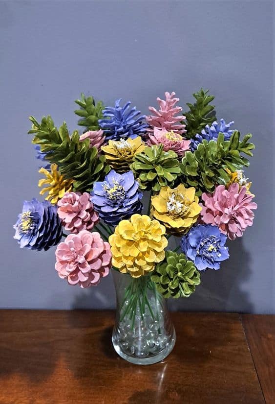 Colorful Pinecone Flower Bouquet