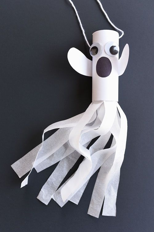 Whimsical Toilet Paper Roll Ghost