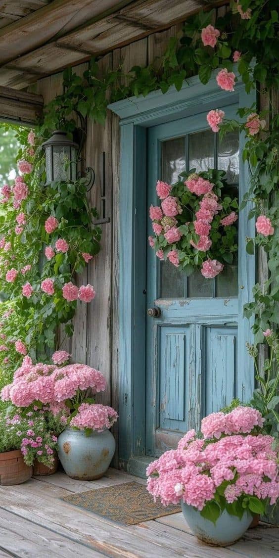 Rustic Blooming Porch Oasis