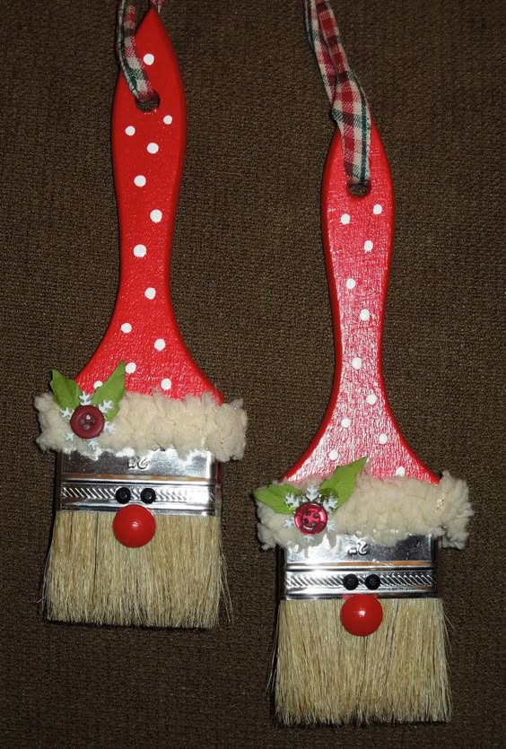 Whimsical Paintbrush Gnome Ornaments