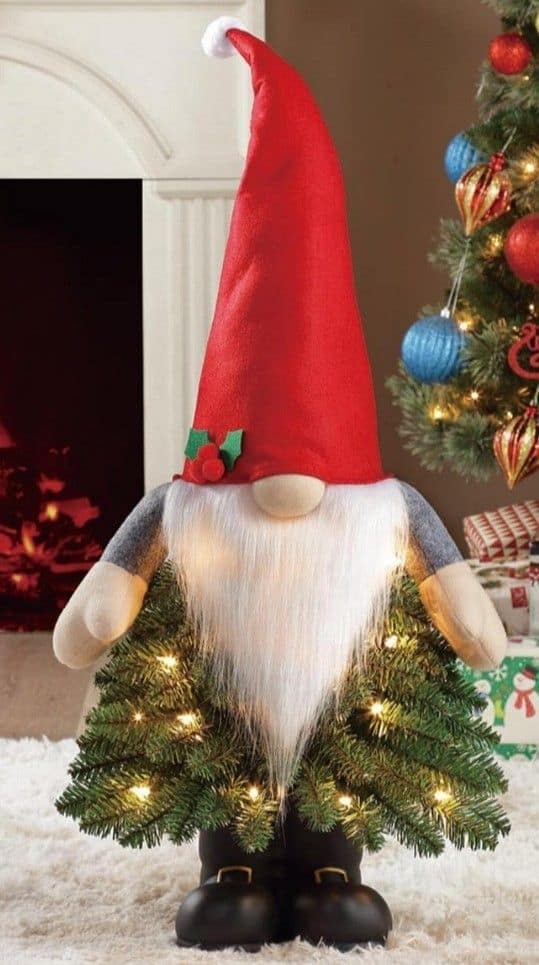 Festive Tree-Skirted Gnome Christmas Decor