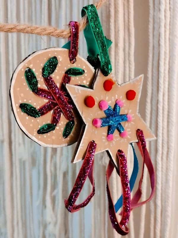 Sparkly Cardboard Ornaments