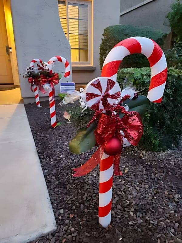 Candy Cane Yard Stakes