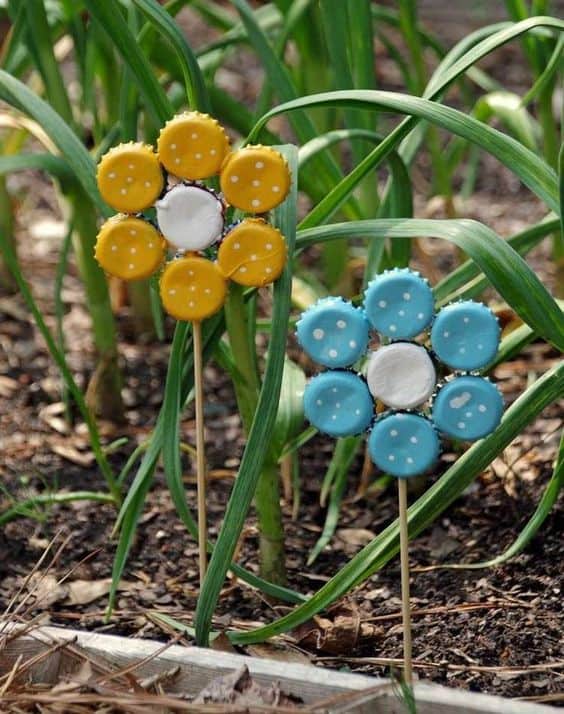 Bottle Cap Garden Flowers