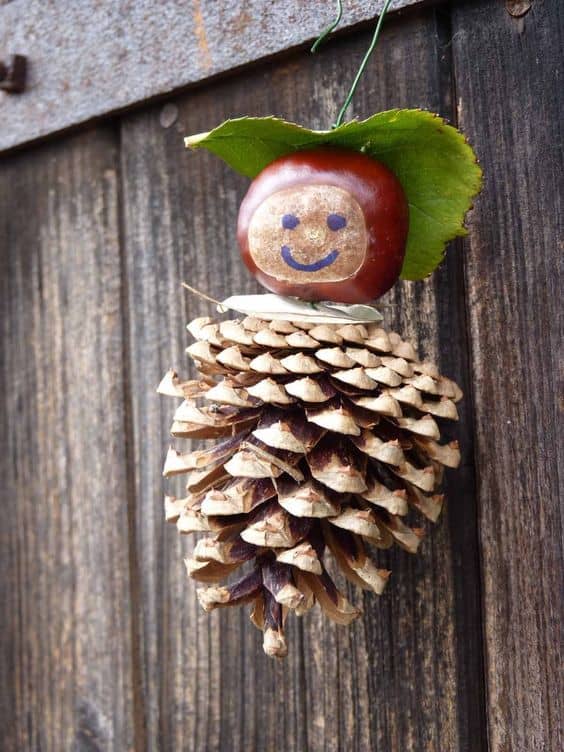 Cheerful Pinecone Chestnut Ornament